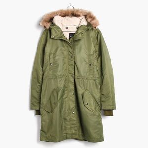 Madewell Belmont Parka in Desert Olive Green